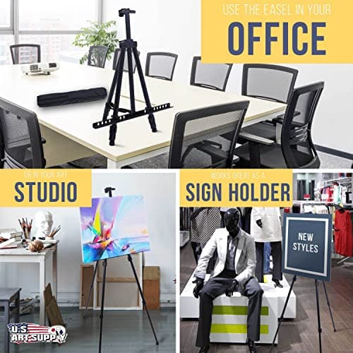 GEEZY Foldable Metal Easel Stand with Bag & Adjustable Height 20" to 63 — view 5