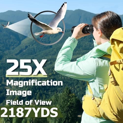 High Power 25X60 Binoculars for Adults BAK4 Prism FMC Lens - Black — view 2