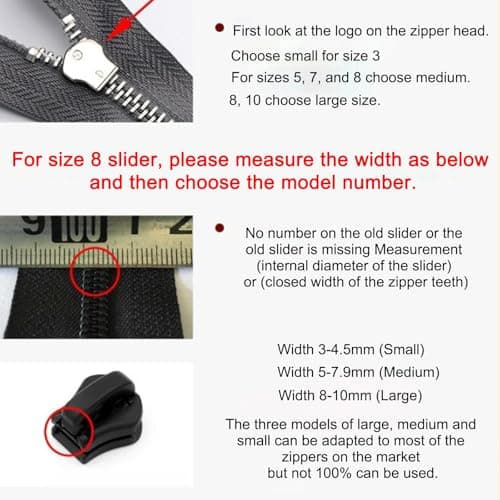 KASESSS 30 Pcs Zipper Pull Replacement, Zip Repair Kit, 3 Sizes Zip Puller Replacement, Removable Zip Replacement, Universal Spare Zipper Puller, Adjustable for Clothes, Pants, Wallets, Suitcases — view 6