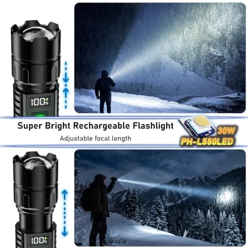 Rechargeable Torch 2 Pack, Torches Led Super Bright 1,000,000LM Flashlight — view 2