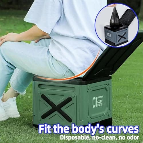 Multifunctional Foldable Portable Car Toilet Lightweight Outdoor Camping & Travel Emergency Toilet, Waterproof & Leak-Proof, Compact & Comfortable for Home, Camping, and Car Use — view 6