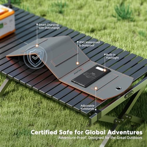 Upgraded 30W Solar Charger Portable Solar Panel, 10000mAh Power Bank, 5V 3A Foldable Solar Panel Cell Battery Charger for Camping Hiking Backpacking Outdoor Trip Compatible with Tablet Cell Phone — view 5