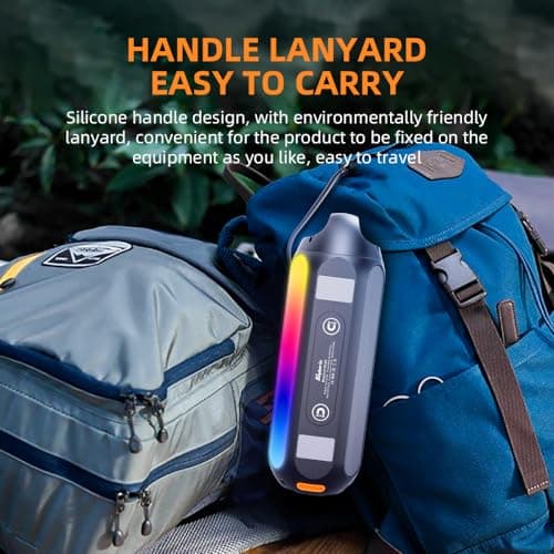 CYBORIS Bluetooth Speaker with RGB Lights, Portable Solar Magnetic Speakers Wireless Bluetooth 5.3, 30W Loud Sound Stereo, Deep Bass,IPX7 Waterproof,30H Playtime, for Outdoors Golf, Travel, Party — view 6