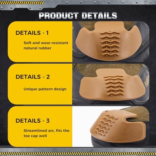 Bencailor Boot Toe Protectors Work Boot Guards Shoe Toe Cap Work Shoe Cover for Spring Hiking Climbing Guards(Brown,4 Pcs) — view 5