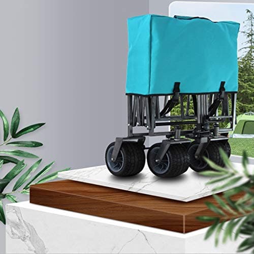 FLYIFE Movable Hand Trucks Outdoor Four-Wheel Folding Camping Car, Picnic Camping Car, Small Trailer, Travel Supermarket Push-Pull Cart, Foldable Shopping Cart,And Wear-Resistant Trolleys/a — view 3