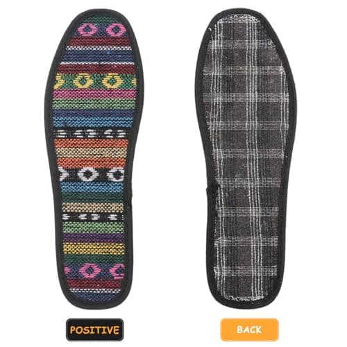 EXCEART 3 Pairs Bamboo Charcoal Handwoven Linen Shoe Insoles for Odor Control, Sweat Absorbing, Comfort in Running, Hiking, Biking - Size 38 — view 3