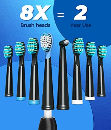 Electric Toothbrush with Travel Case 8 Brush Heads Rechargeable — view 6