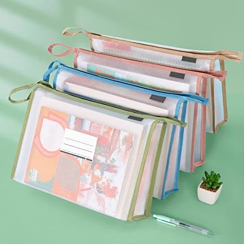 4 Pack A4 Plastic Wallet Folders with Popper,Assorted Colors — view 6