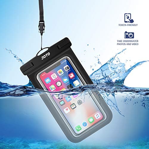 JOTO 2 Pack Waterproof Phone Pouch Case Up to 7" -Black — view 6