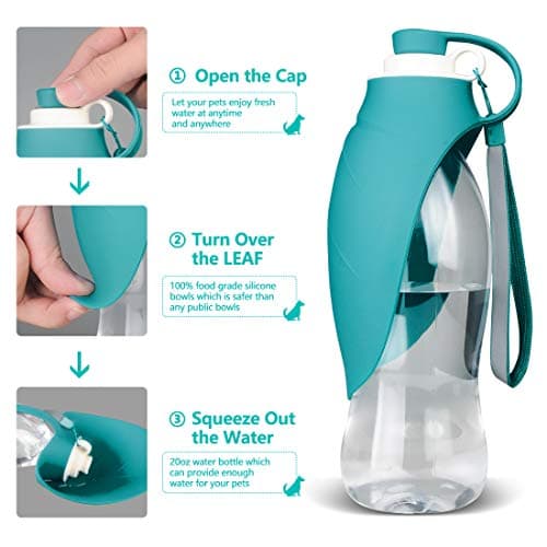 Dog Water Bottle for Walking, TIOVERY Pet Water Dispenser Feeder Container Portable with Drinking Cup Bowl Outdoor Hiking, Travel for Puppy, Cats, Hamsters, Rabbits and Other Small Animals 20 OZ — view 4