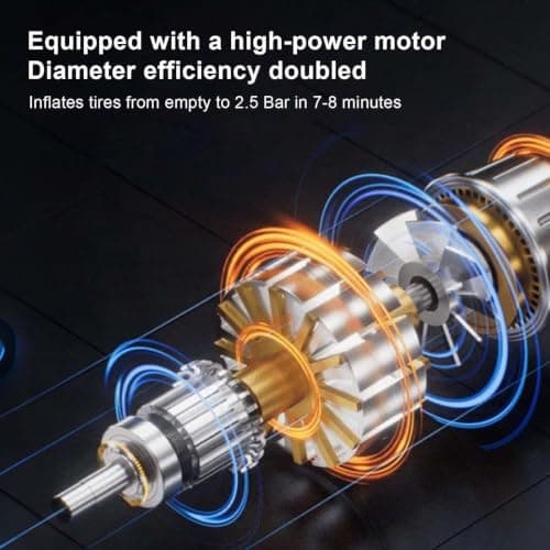 Car Air Pump for Tires Auto Shut Off Inflation Tool with SOS Light — view 5