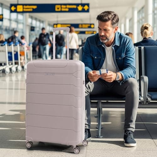 Aerolite Large 28in 100L Polypropylene Hard Shell 8 Wheel Spinner Suitcase — view 6
