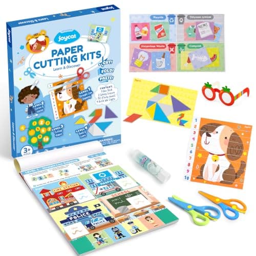 JoyCat Paper Cutting Kits for Kids Ages 3-5 Learn & Discover Scissor Skills
