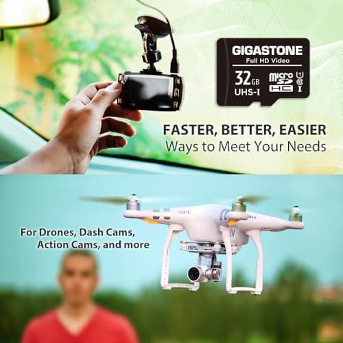 GIGASTONE Micro SD Card 32GB 10-Pack with 2x SD Adapter + 4x Mini-case, Full HD Video, Surveillance Security Cam Action Camera Drone, 90MB/s Micro SDHC UHS-I U1 C10 Class 10 — view 5
