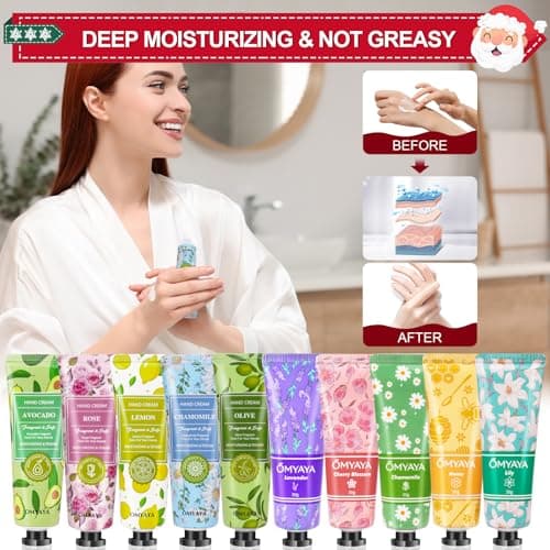 Mini Hand Cream Set, 15 Pieces Christmas Gifts, Hand Care for Very Dry Cracked Hands Travel Size Moisturizer Small Care Cream Gift Set for Women Men Christmas Birthday — view 5