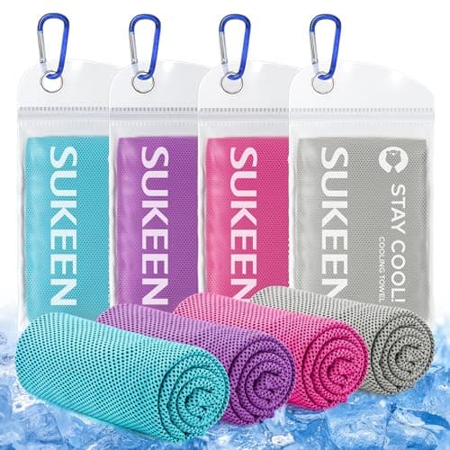 Sukeen Cooling Towel (40"x12"), Quick Dry Fitness Ice Towel for Gym, Golf, Yoga, Outdoor Work, Sports, Travel, Camping, Instant Cool for Neck and Face