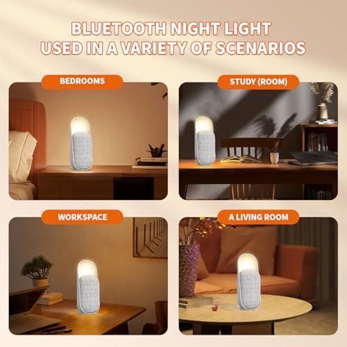 Gemmac 3 in 1 Bluetooth Speaker + Night Light + White Noise Sound Machine, Multifunctional Baby Sound Machine Rechargeable Night Light for Kids Bluetooth Speaker with Nightlight for Bedroom, Gift — view 5