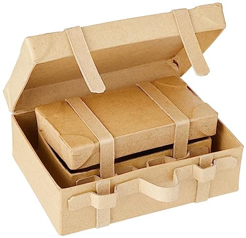 Creativ 263990 Papier Mache Mini vintage Suitcases 2 pc / 1 Set, Beige — view 2