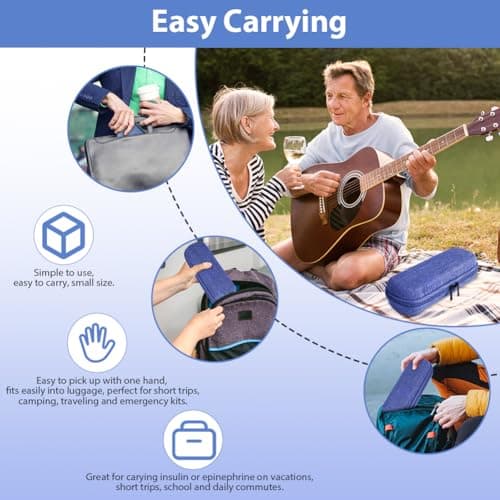 ACWOOInsulin Cooler Travel Portable Medicine Cooler for Travel Insulin with 2 Ice Packs, Diabetic Supplies Pen Case, Small Storage Pack — view 4