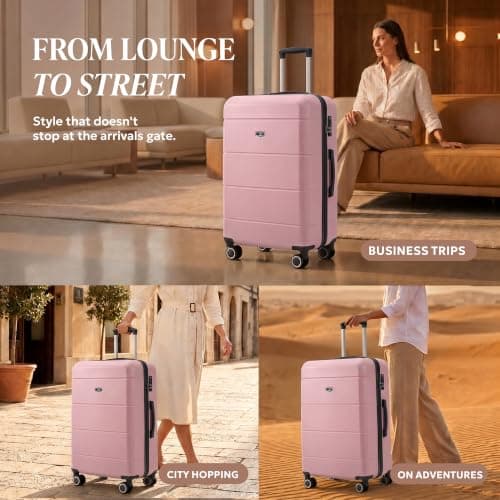 LUGG - Jetset 32 Inch Large Suitcase – Lightweight Hard Shell Luggage with TSA Lock – Water-Resistant ABS Spinner Suitcase – 4 Wheels – 86x58x31cm Travel Bag — view 4