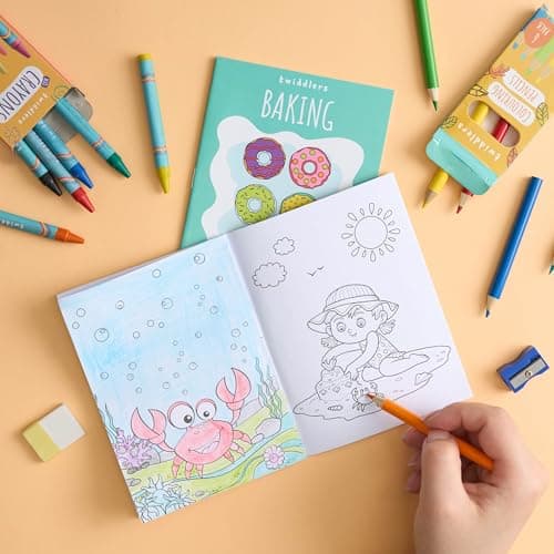 THE TWIDDLERS 24 Mini Colouring Books for Kids, A6 Pocket Size Party Bag Fillers, Assorted Fantasy Designs, Children’s Art Activity for Birthday Party Favours, Travel & Stocking Fillers — view 2