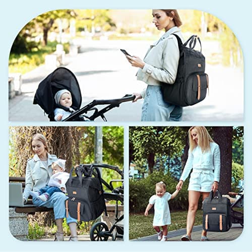 MOMMORE Changing Bag Backpack with Insulated Cooler Storage Bags, Baby Nappy Diaper Bags with 15.6" Laptop Sleeve for Travel Work, Mom Breast Pump Backpack, Fits Medela/Philips Avent/Spectra — view 6
