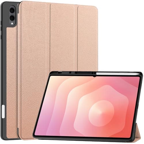 YRH for Samsung Galaxy Tab S11 Ultra 14.6 inch Case 2025, with Pen Holder, Auto Sleep Wake, Protective Soft TPU Tablet Cover 14.6'' (Rose Gold)