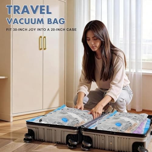 BoxLegend 10 Pack Travel Vacuum Storage Bags for Clothes with 1200mAh USB Electric Pump - Thickened & Waterproof, Fits Suitcases & Backpacks, 2* 60×40+ 2* 50×40 +2* 40×40+ 3* 40x35cm, Save 70% Space — view 3