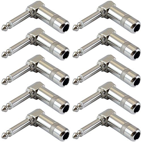 GLS Audio 1/4" Male Plug Mono Right Angle HD- 10 Pack