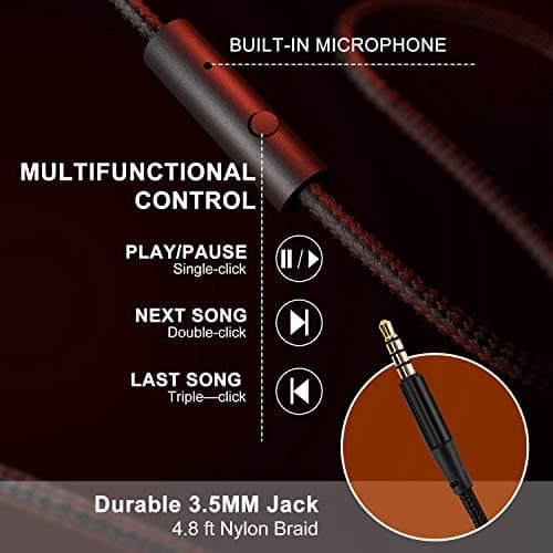 LORELEI X6 Over-Ear Headphones With Microphone, Lightweight Foldable & Portable Stereo Bass With 1.45M No-Tangle, Wired for Smartphone Tablet MP3/4 (Vitality Orange) — view 5