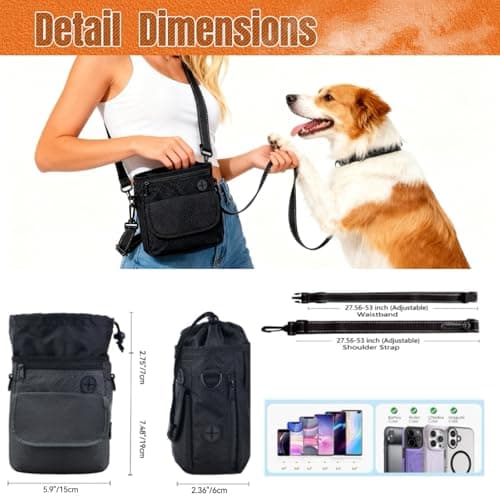 HANWELL Dog Walking Bag with Dual Compartment & Removable Inner Pocket — view 3