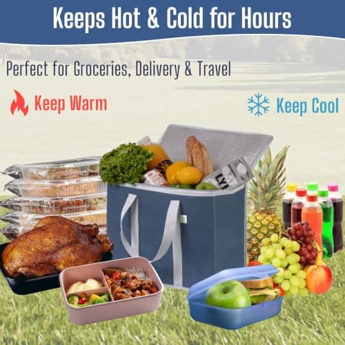 VENO 2 Pack Cooler Bag Insulated Grocery Bags for Food Delivery Heavy Duty — view 6