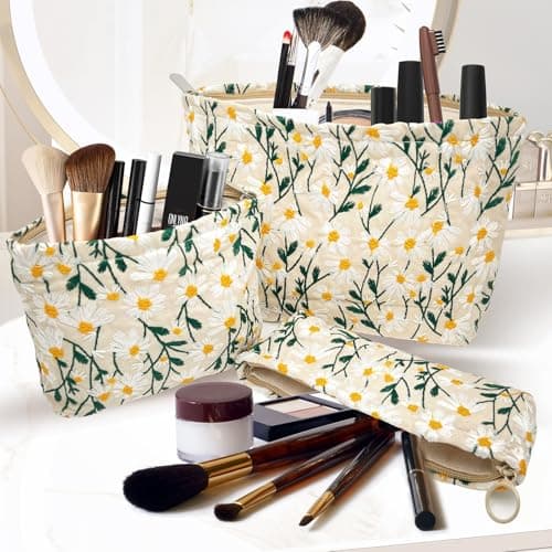 3PCS Cosmetic Bags Portable Multifunctional Travel Canvas Makeup Bag Set — view 5