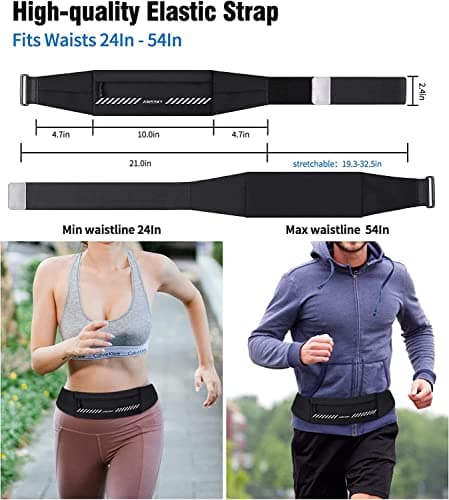 Running Belt Waist Pack Phone Holder Runner Belt Fanny Pack Lightweight Running Pouch for Women Men for iPhone 15 14 13 12 Pro Max, Sweat Resistant Workout Pouch for Running Jogging up to 7.0" — view 4