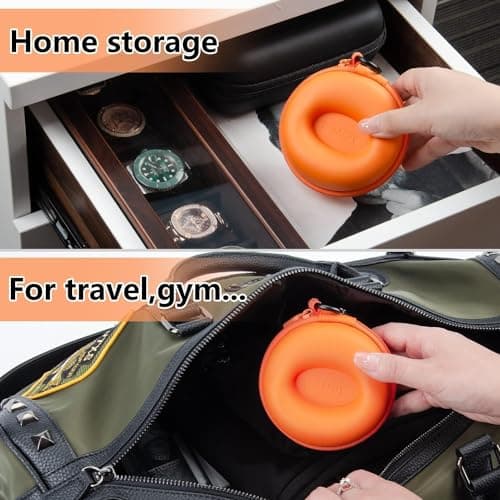 HELMDY Travel Watch Case for Women & Men (Orange-2 Pieces) — view 6