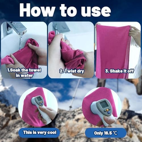 Cooling Towel, Gym Towel, 4 Pack Cooling Towels for Neck, Soft Breathable Travel Cool Towel, Sports Towels for Gym, Golf, Yoga, Fitness, Camping, Running, Workout and More Activities — view 5
