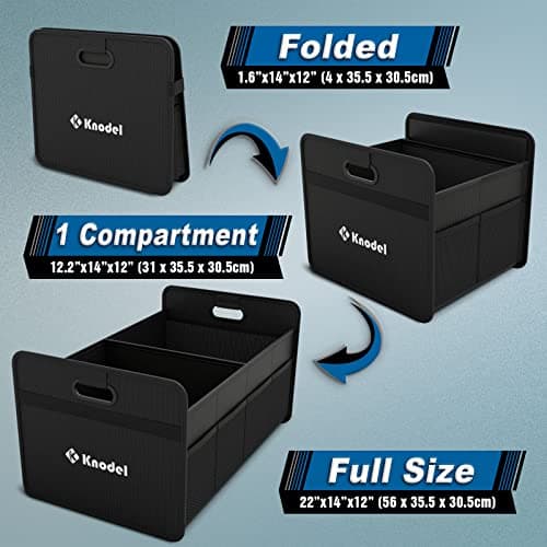K KNODEL Car Boot Organiser, Foldable Car Boot Storage (Medium, Black) — view 4