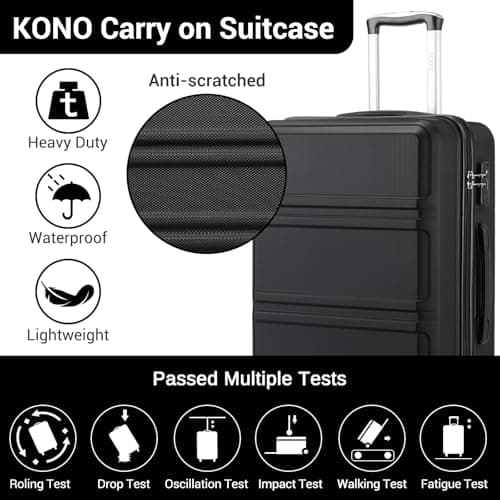 Kono Medium Suitcase with TSA Lock, Lightweight Hard Shell Checked Luggage — view 3