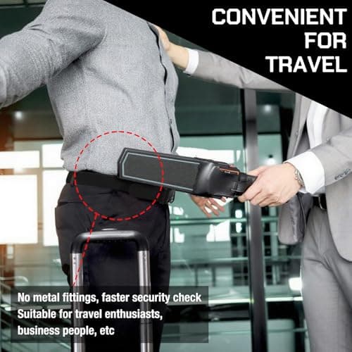 ZOCONE Black Quick Release Military Tactical Belt with 2 Velcro Hooks Adjustable Size Mens Belts Canvas 120cm/47.24in Stretch Mens Elasticated Belt for Work, Sports, Travel No Metal Work Belts for Men — view 6