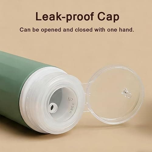 JZF 4 pcs Silicone Travel Bottles, 89 ml Travel Size Portable Leak Proof Containers, TSA Approved Refillable Squeezable Silicone Travel Containers for Cosmetic Shampoo and Lotion Soap — view 4