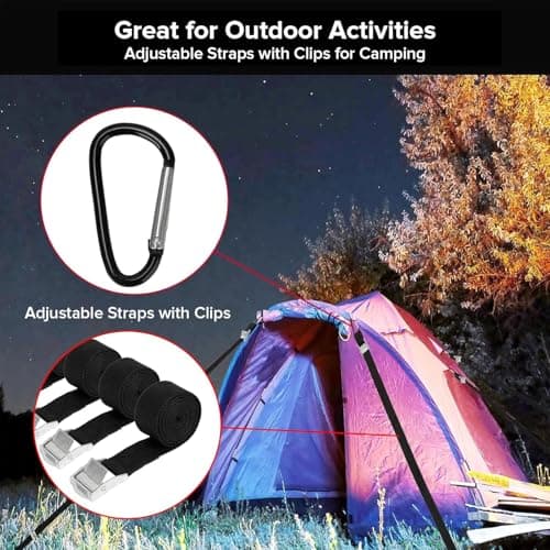 5PCS Tie Down Straps,2M 25MM Adjustable Straps Tensioning Belts & 5 Clip — view 5