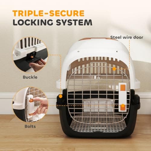 PawHut Plastic Cat Carrier Top Load for Small Pets 49 x 32 x 31 cm Black — view 5