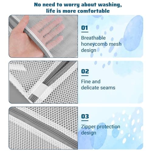 4Pcs Small Mesh Laundry Bags Delicates Washing Bag for Laundry Bags with Zips Mini 30x20cm Durable Nets Bag for Washing Machine Lingerie Underwear Socks Bra Baby Clothes Travel 11.8 x 7.87 Inches — view 3