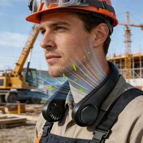 Portable Neck Fan, Hands-free Leafless, 360-degree Cooling — view 3