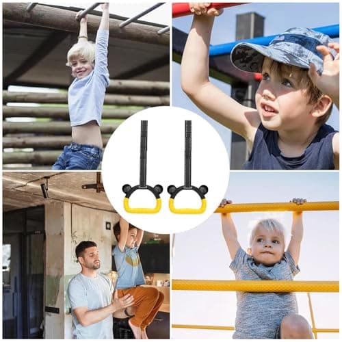 Fitness Hanging Rings - Durable Training Bars, Grip Safe Bodyweight Workout Tool, Compact Exercise Accessory | Professional Calisthenics Kit For Adults, Children, Home Gym, Park, Travel — view 4