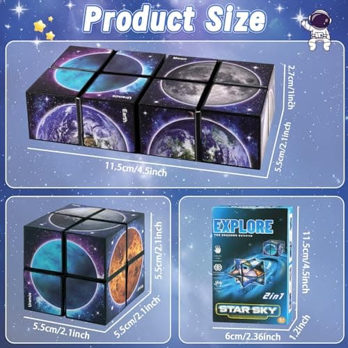 6 7 8 9 10 11 Year Old Boy Gifts: Infinity Cubes Toys for Kids Age 8-12 Birthday Presents for Girls Boys Autism Travel Magic Cube for Children Space Solar System Fidget Puzzles Smart Games Toy — view 6