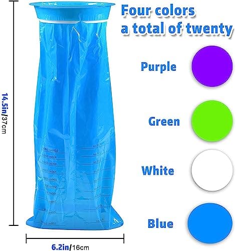 20Pack Vomit Bags Disposable Barf Bags,1000ml High Density Emesis Bags with Snap,Perfect for Morning Sickness,Kids,Pregnant Woman,Car Motion Sickness，Airsick — view 2