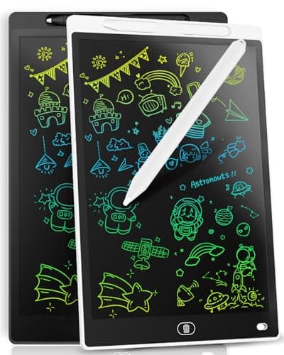 [2 Pack] Genialba 8.5 inch LCD Writing Tablet Colorful Screen Drawing Board Toddler Toys Learning Educational Toys Gifts for Birthday Christmas, for 2 3 4 5 6 7 Year Old Boys Girls, (White&Black)