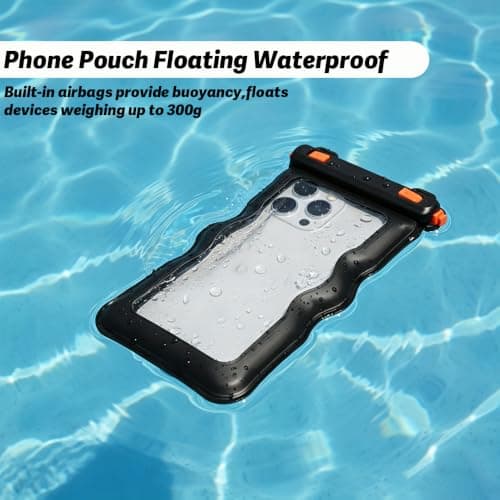 Pinmxaex IPX8 Floating Waterproof Phone Pouch, 2 Pack Black — view 2