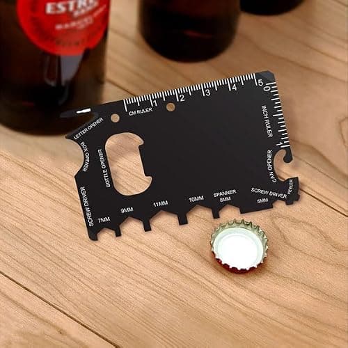 SKYTE® 18 in 1 Stainless Steel Wallet Hero Tool Multi Credit Card Stainless Steel - Inspiring Camping Accessories, Can Opener & Card - Gadgets Wrench Screwdriver Phone Slot — view 3